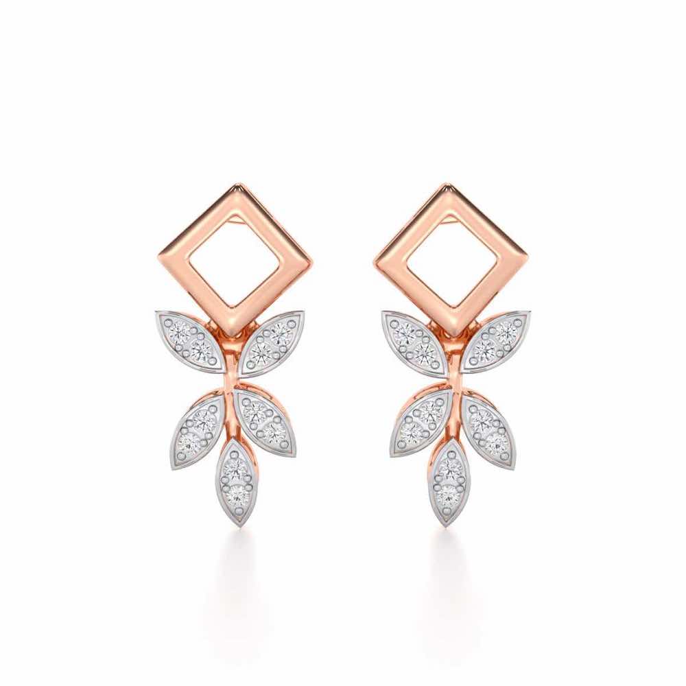 Forest Elegance Silver Earrings - Rose Gold - Image 1