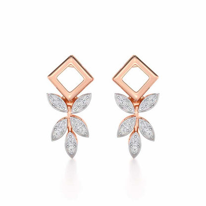 Forest Elegance Silver Earrings - Rose Gold - Image 1