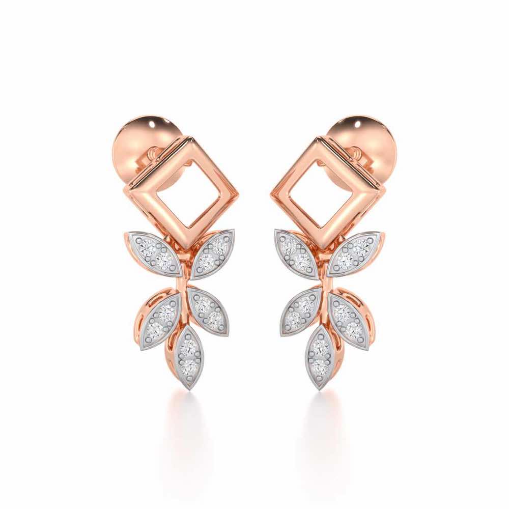 Forest Elegance Silver Earrings - Rose Gold - Image 2