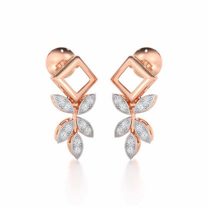 Forest Elegance Silver Earrings - Rose Gold - Image 2