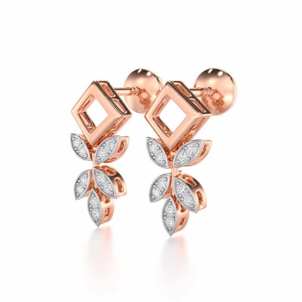 Forest Elegance Silver Earrings - Rose Gold - Image 3