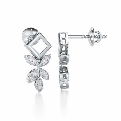 Forest Elegance Silver Earrings - White Gold - Image 4