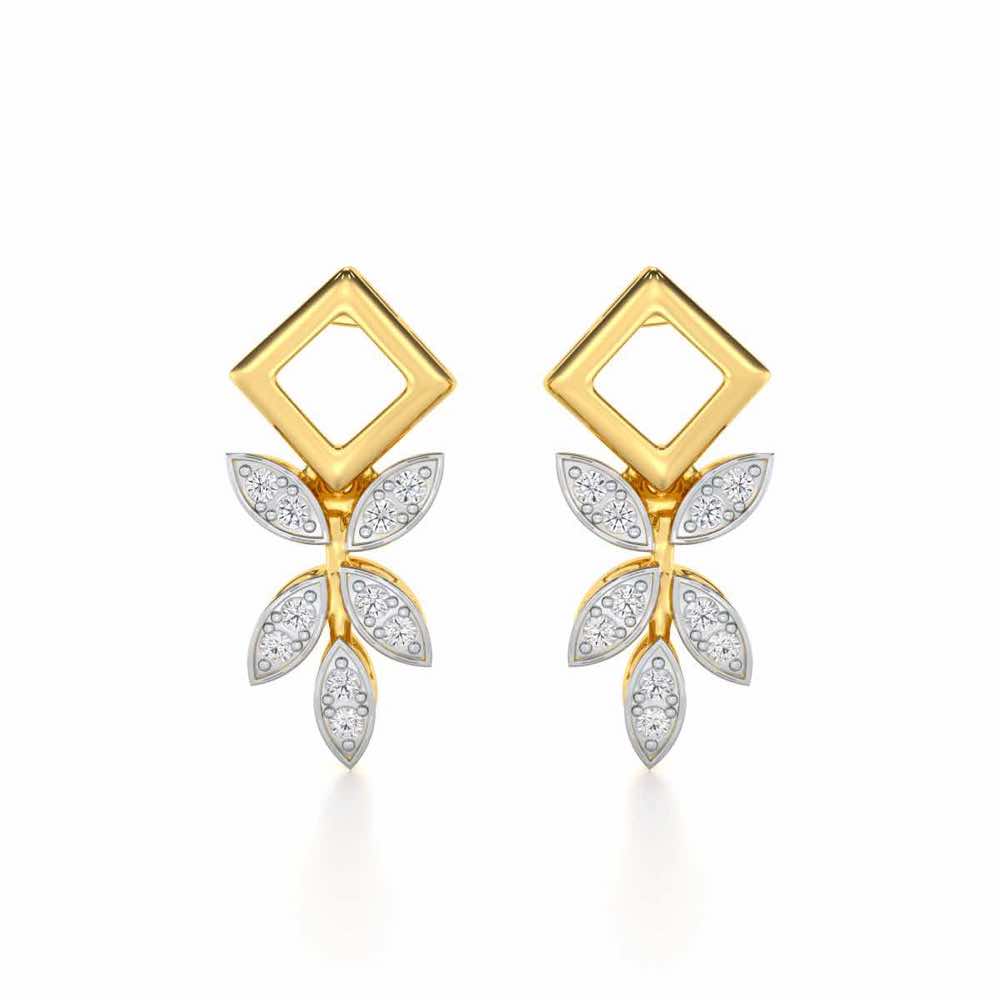 Forest Elegance Silver Earrings - Yellow Gold - Image 1