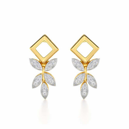Forest Elegance Silver Earrings - Yellow Gold - Image 1