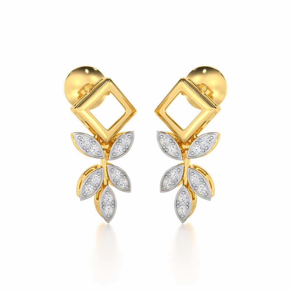 Forest Elegance Silver Earrings - Yellow Gold - Image 2