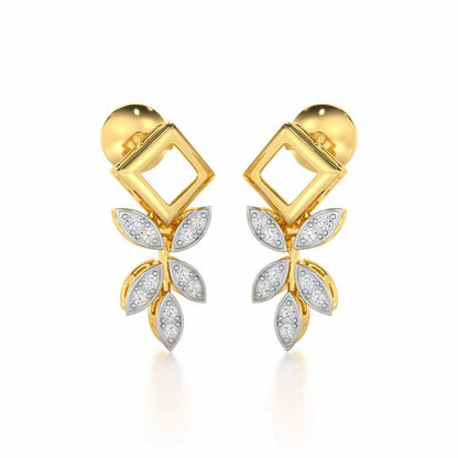 Forest Elegance Silver Earrings - Yellow Gold - Image 2
