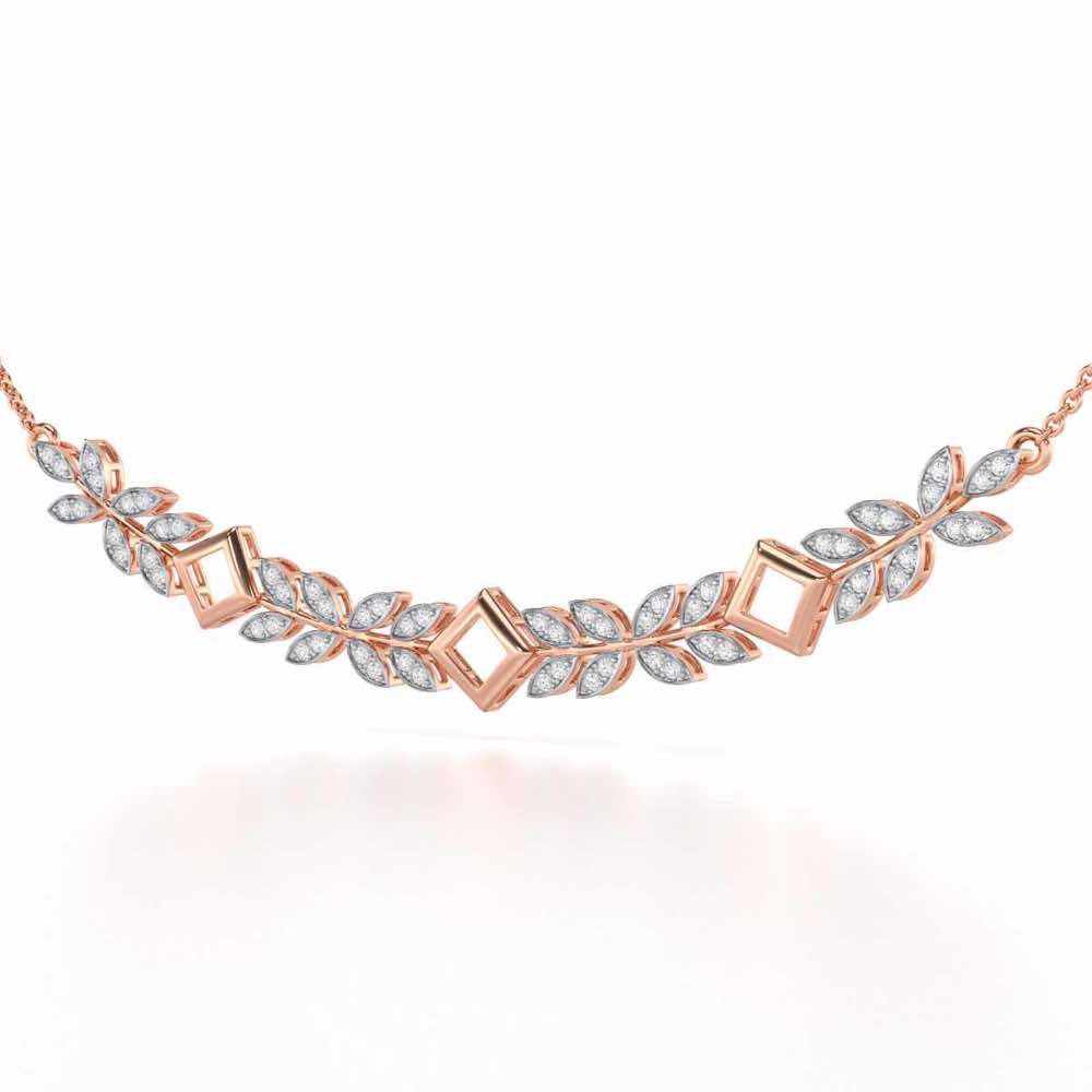 Forest Elegance Silver Necklace - Rose Gold - Image 2