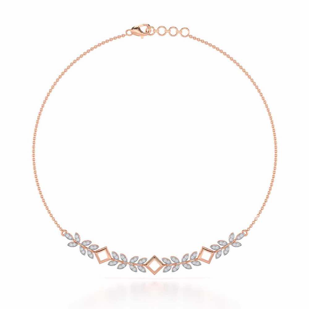 Forest Elegance Silver Necklace - Rose Gold - Image 3