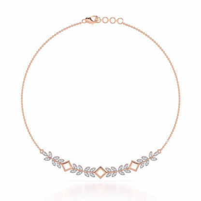 Forest Elegance Silver Necklace - Rose Gold - Image 3