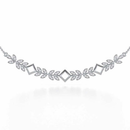 Forest Elegance Silver Necklace - White Gold - Image 1