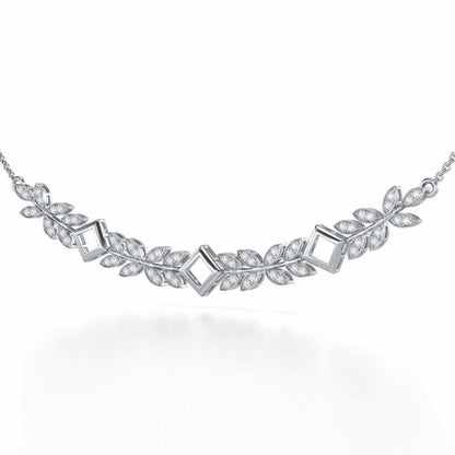 Forest Elegance Silver Necklace - White Gold - Image 2