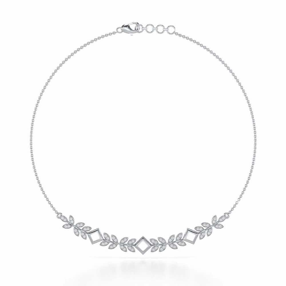 Forest Elegance Silver Necklace - White Gold - Image 3