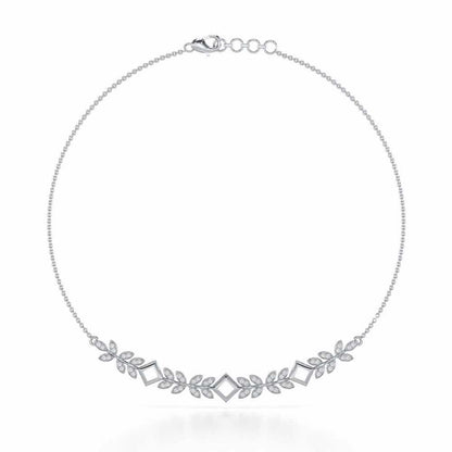 Forest Elegance Silver Necklace - White Gold - Image 3