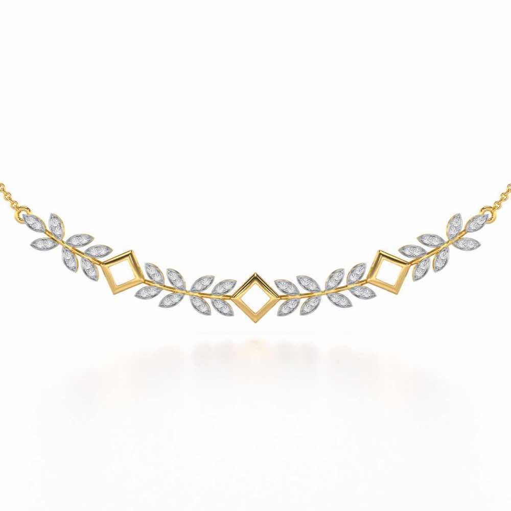 Forest Elegance Silver Necklace - Yellow Gold - Image 1