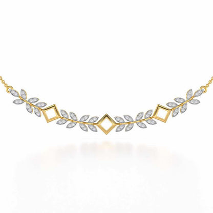 Forest Elegance Silver Necklace - Yellow Gold - Image 1