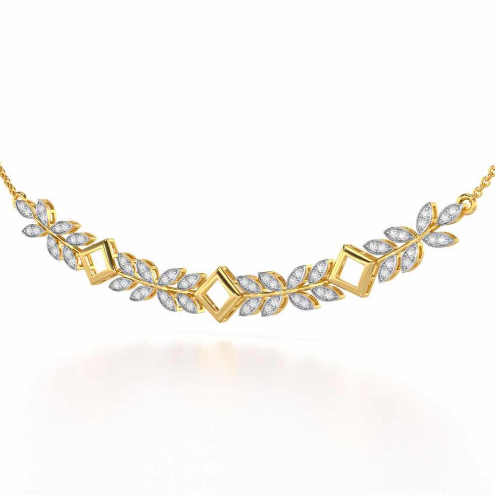 Forest Elegance Silver Necklace - Yellow Gold - Image 2