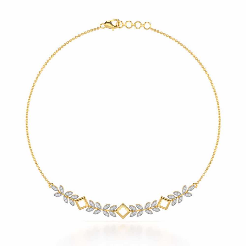 Forest Elegance Silver Necklace - Yellow Gold - Image 3