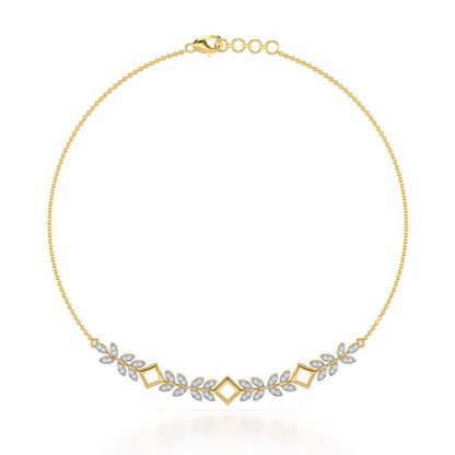 Forest Elegance Silver Necklace - Yellow Gold - Image 3