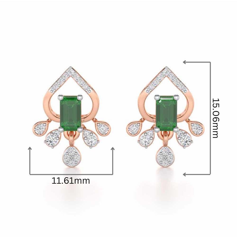 Forest Hint Silver Earrings - Rose Gold - Image 2