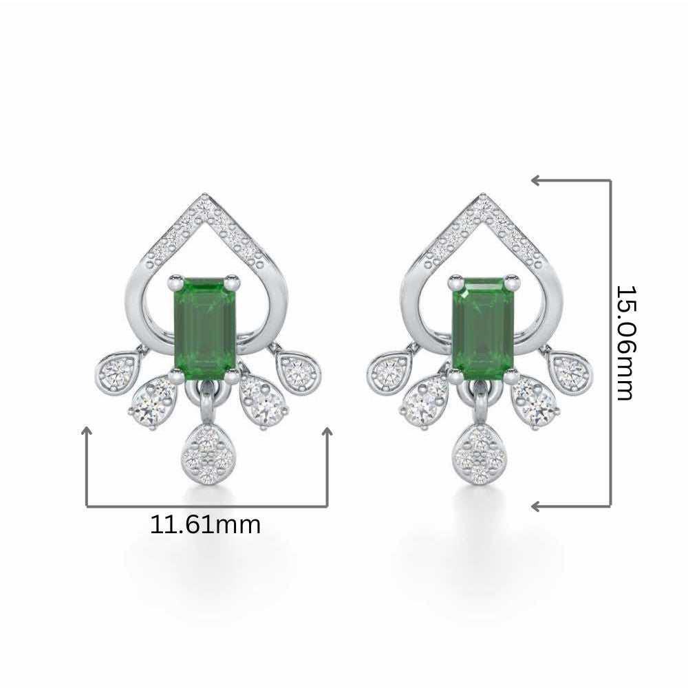 Forest Hint Silver Earrings - White Gold - Image 2