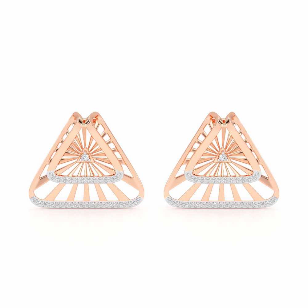 Forest Rays Silver Earrings - Rose Gold - Image 1