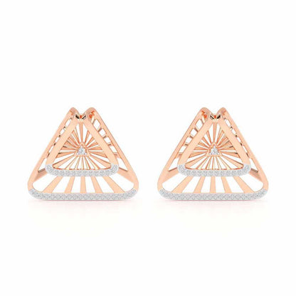Forest Rays Silver Earrings - Rose Gold - Image 1