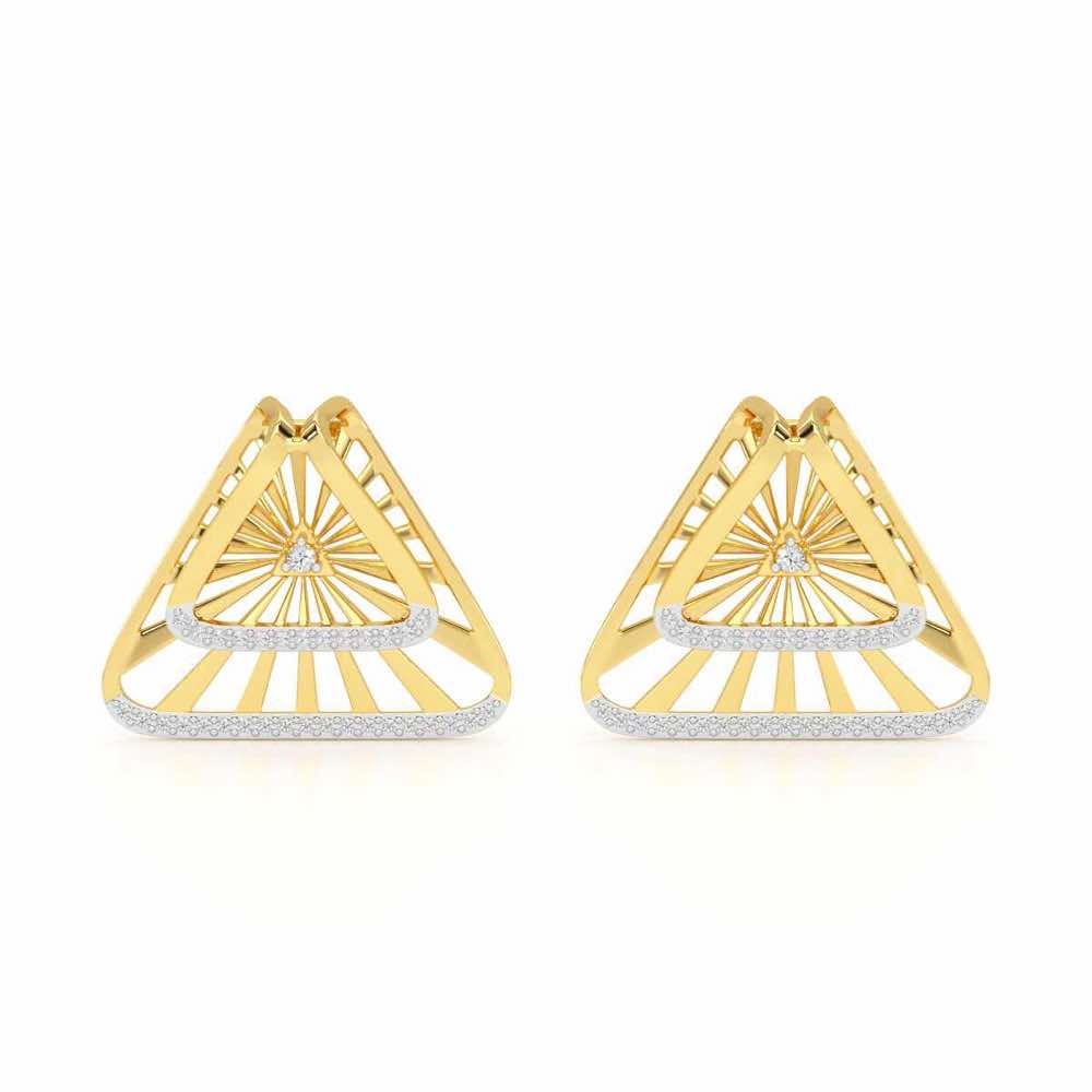Forest Rays Silver Earrings - Yellow Gold - Image 1