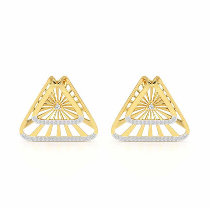 Forest Rays Silver Earrings - Yellow Gold - Image 1