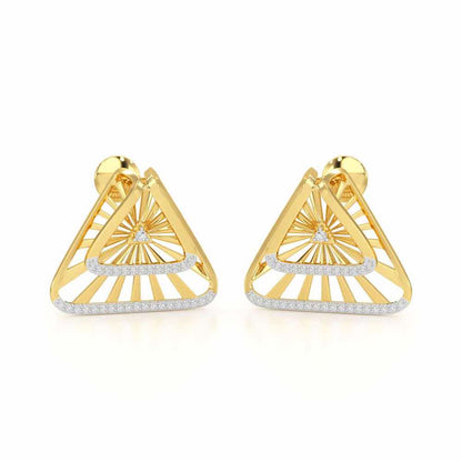 Forest Rays Silver Earrings - Yellow Gold - Image 2