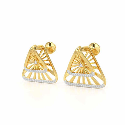 Forest Rays Silver Earrings - Yellow Gold - Image 3