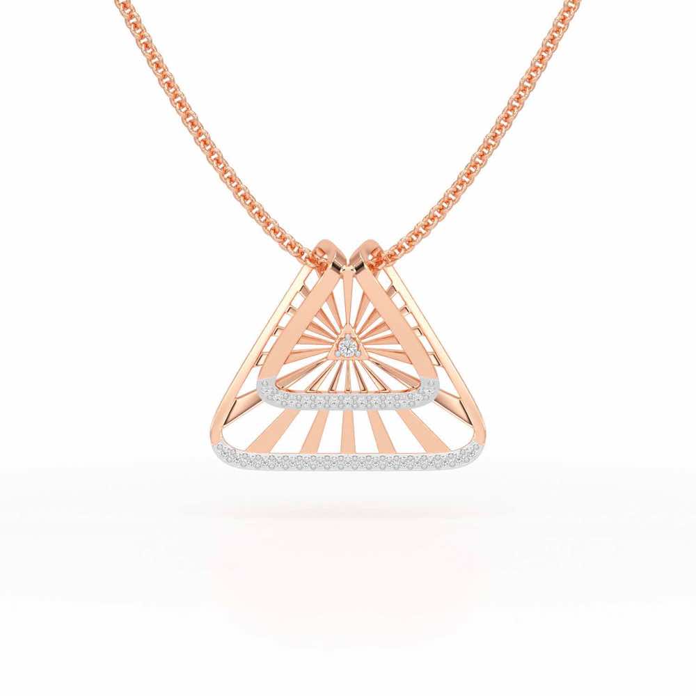 Forest Rays Silver Pendant - Rose Gold - Image 1