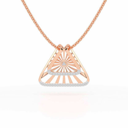 Forest Rays Silver Pendant - Rose Gold - Image 1