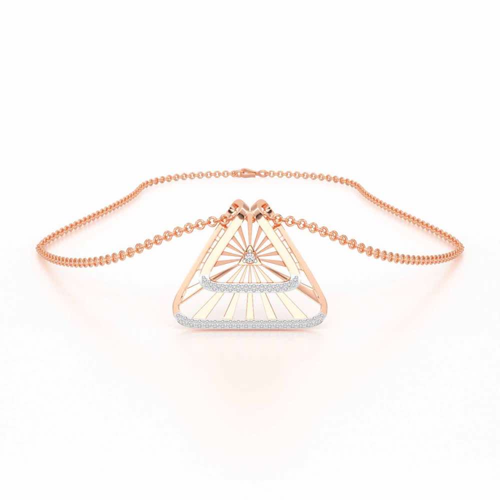 Forest Rays Silver Pendant - Rose Gold - Image 3