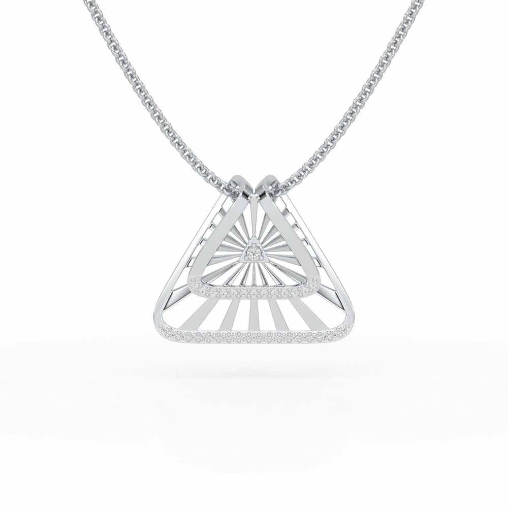 Forest Rays Silver Pendant - White Gold - Image 1