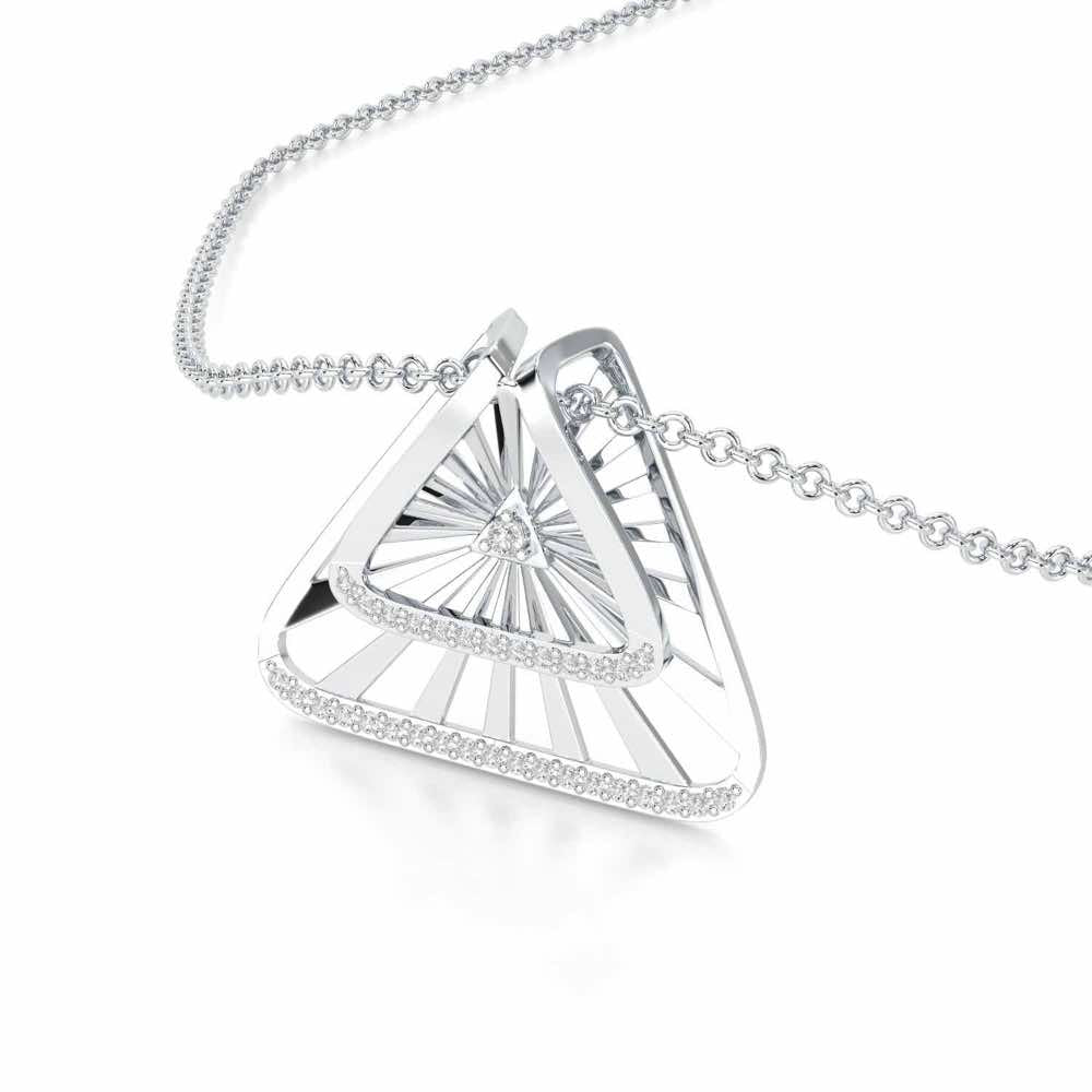 Forest Rays Silver Pendant - White Gold - Image 2