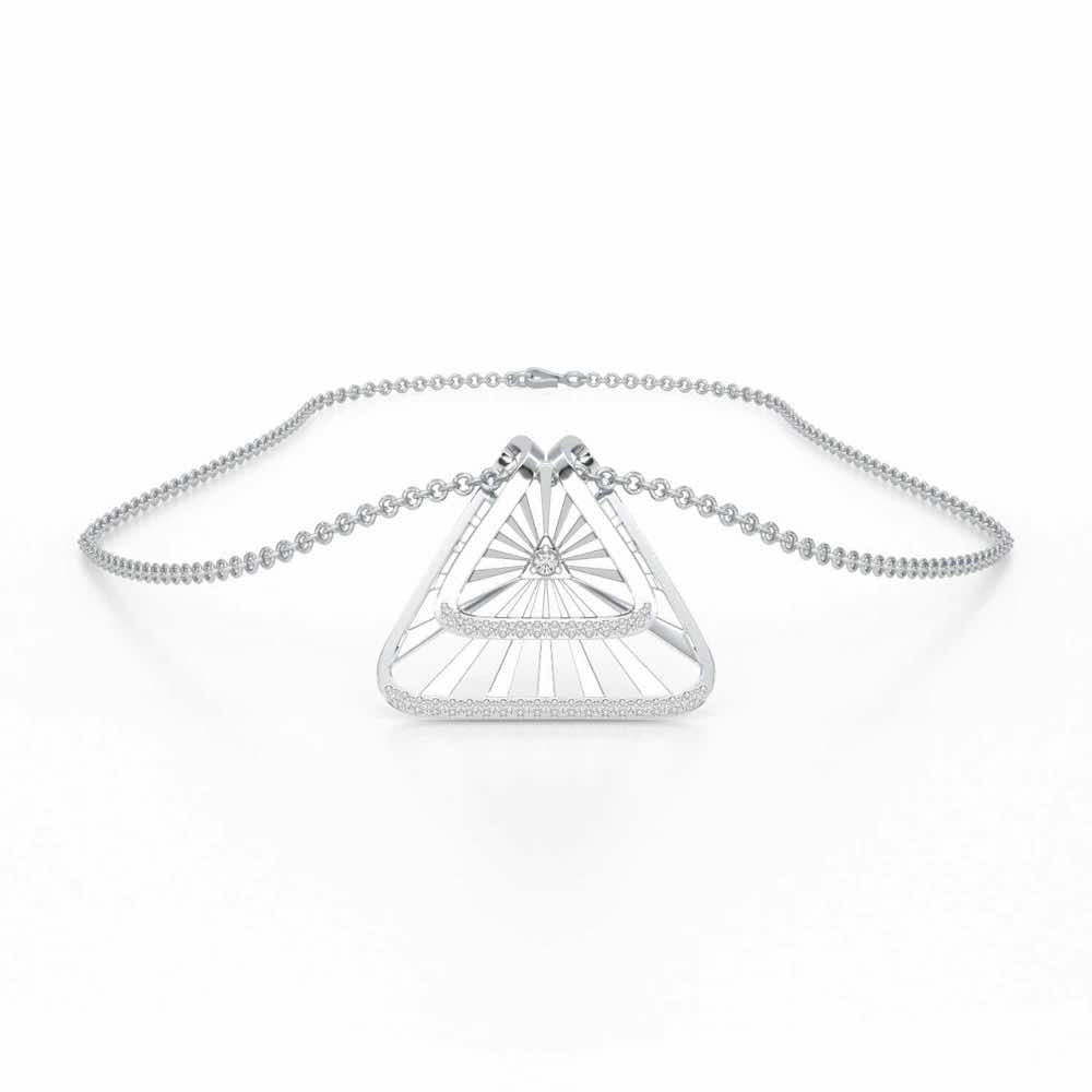 Forest Rays Silver Pendant - White Gold - Image 3