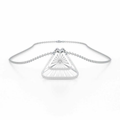 Forest Rays Silver Pendant - White Gold - Image 3