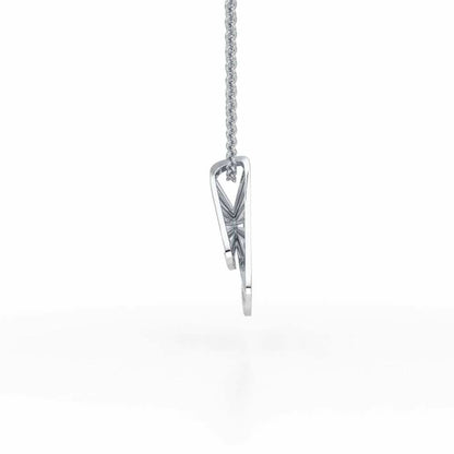 Forest Rays Silver Pendant - White Gold - Image 4