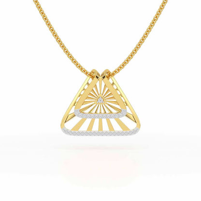 Forest Rays Silver Pendant - Yellow Gold - Image 1