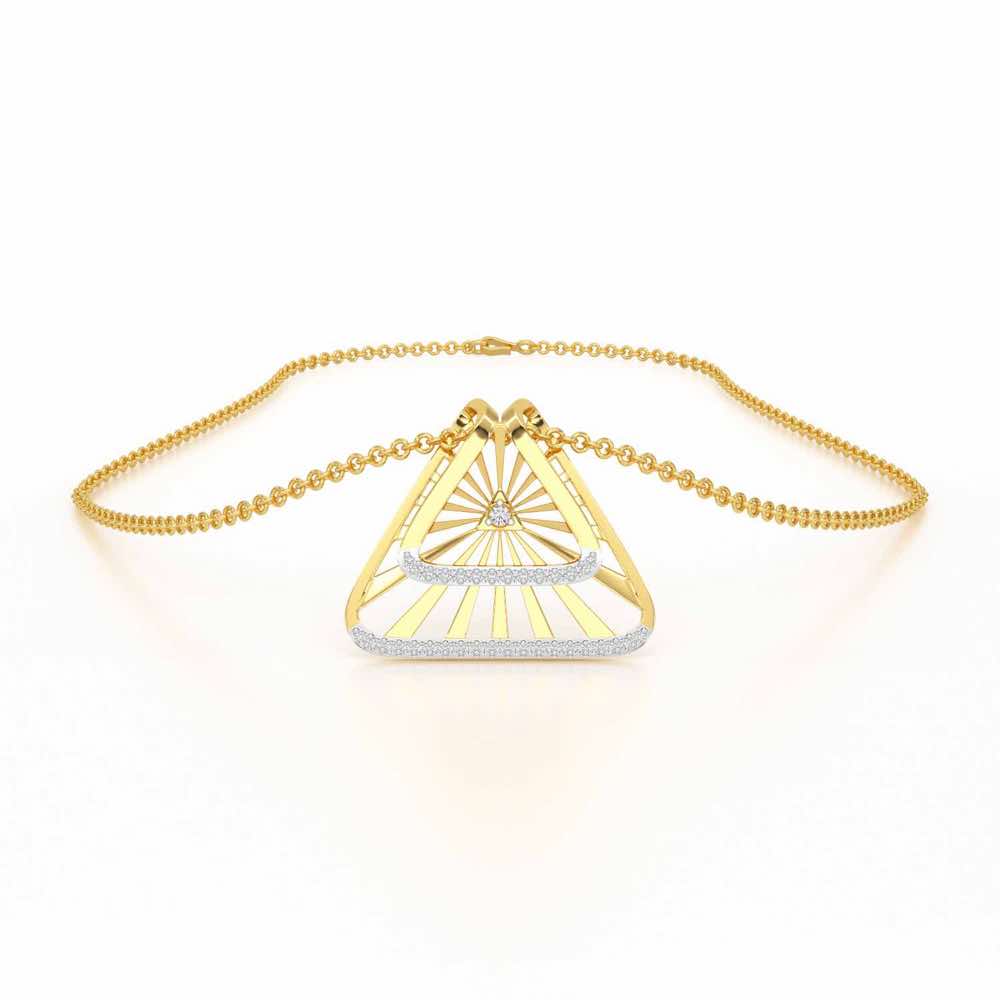 Forest Rays Silver Pendant - Yellow Gold - Image 3