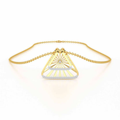 Forest Rays Silver Pendant - Yellow Gold - Image 3