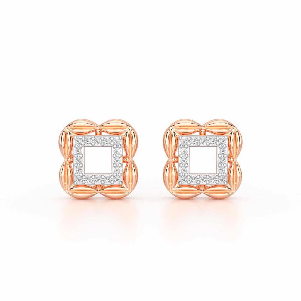 Forever Glow Silver Stud Earrings - Rose Gold - Image 1