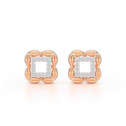Forever Glow Silver Stud Earrings - Rose Gold - Image 1