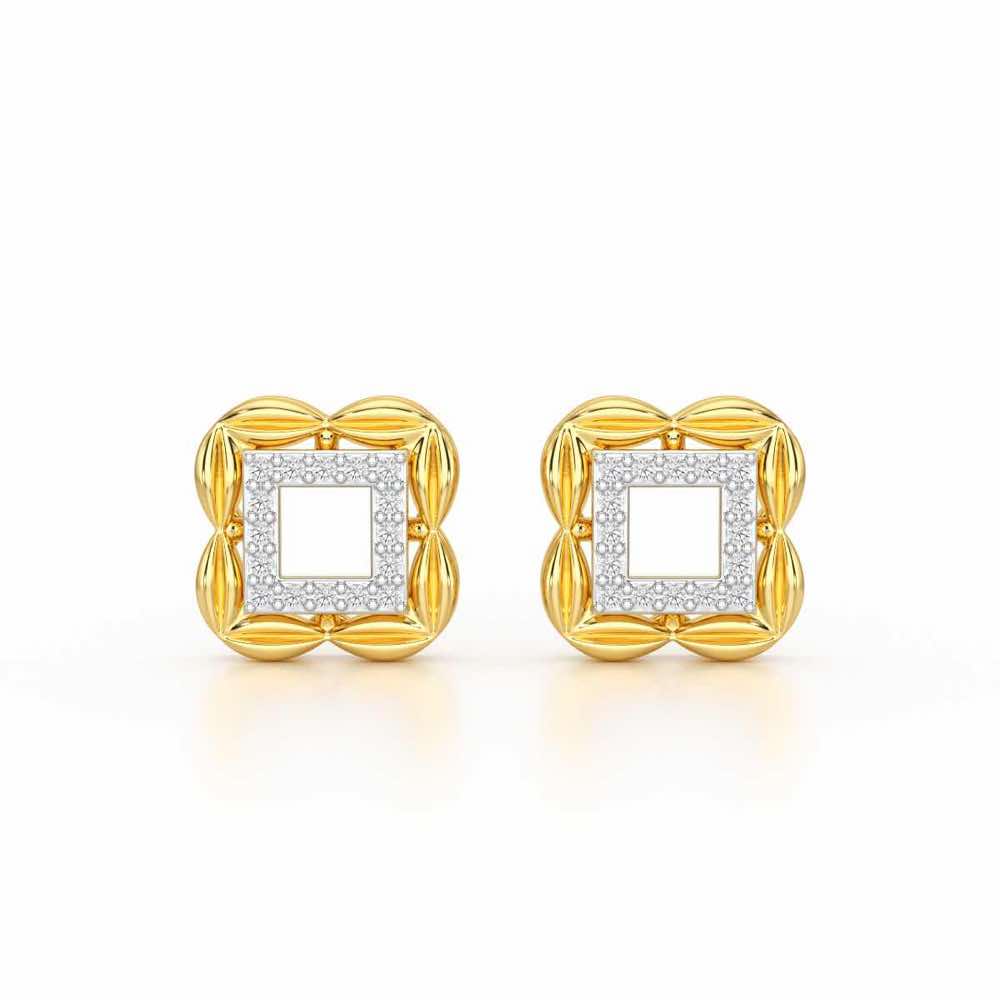 Forever Glow Silver Stud Earrings - Yellow Gold - Image 1