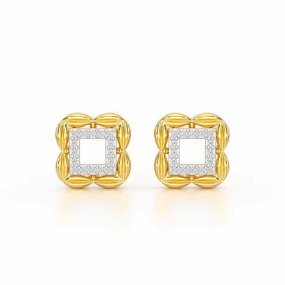 Forever Glow Silver Stud Earrings - Yellow Gold - Image 1