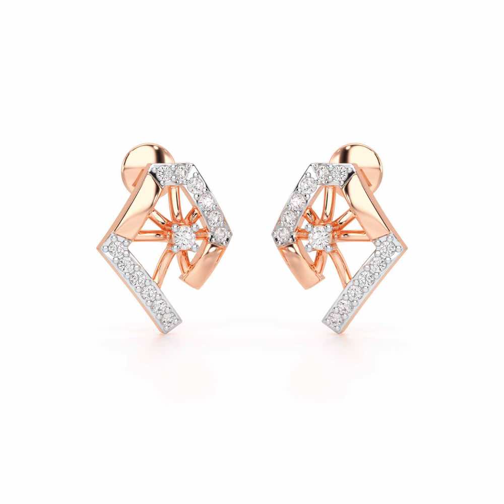 Forever Shine Silver Earrings - Rose Gold - Image 1