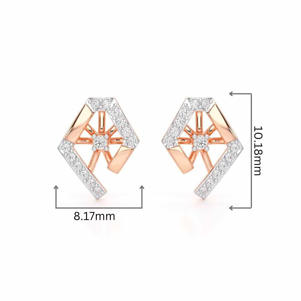 Forever Shine Silver Earrings - Rose Gold - Image 2