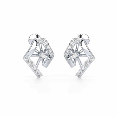 Forever Shine Silver Earrings - White Gold - Image 1