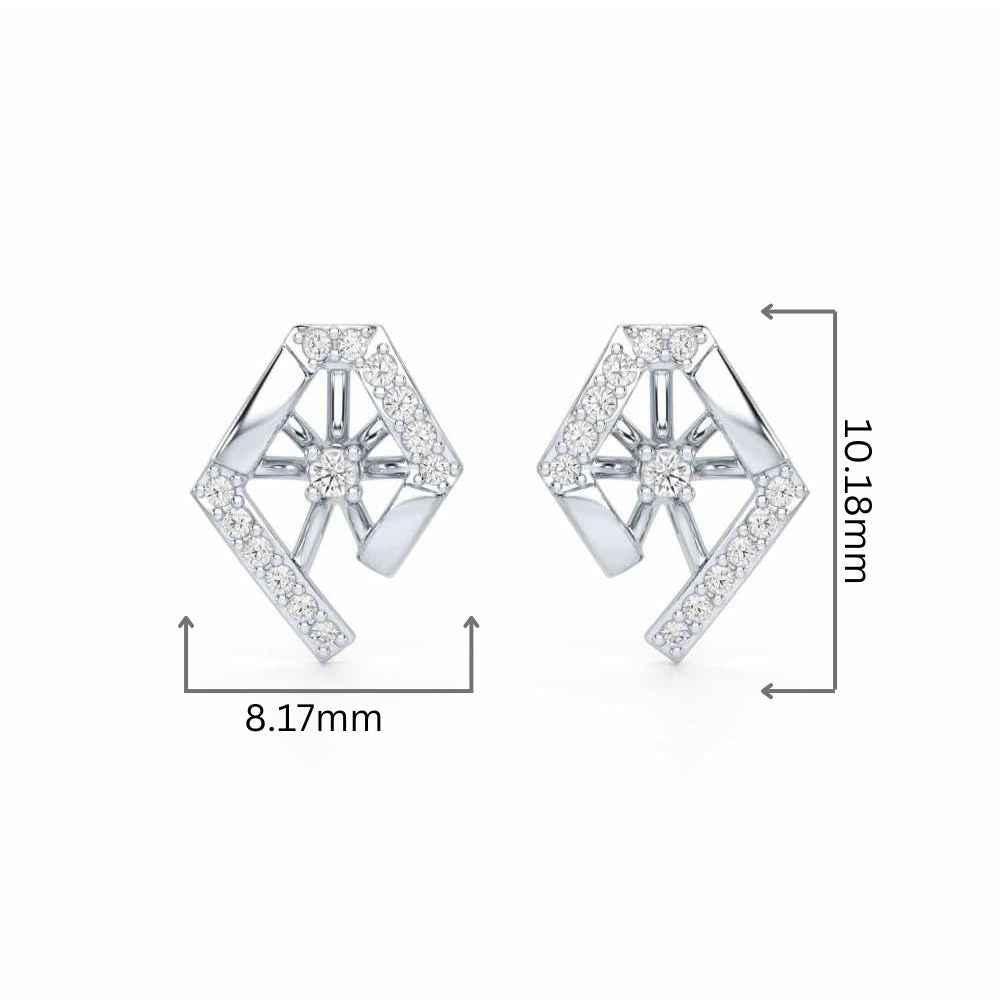 Forever Shine Silver Earrings - White Gold - Image 2