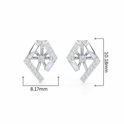 Forever Shine Silver Earrings - White Gold - Image 2